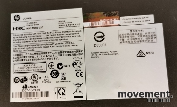 Solgt!Hewlett-Packard HPE A5800 24port L3 - 3 / 3