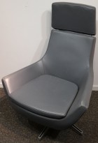 Loungestol i sort skinn, modell Arildfra Ikea, 1seter, 94cm Loungestol i sort skinn, modell Arildfra Ikea, 1seter, 94cm