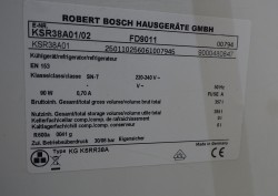 Bosch KSR38A01 frittstående kjøleskap, 185cm høyde, pent brukt