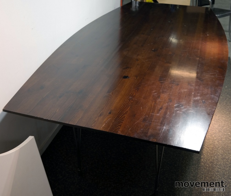 Solgt!Møtebord i mørk trefarge / krom, - 2 / 6