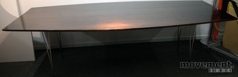 Solgt!Møtebord i mørk trefarge / krom, - 1 / 6