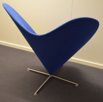 Vitra / Verner Panton "Heart cone chair", hjertestolen i blått stoff, pent brukt