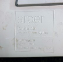 Arper Catifa 46, stablebar design-stol i hvit plast / krom, pent brukt