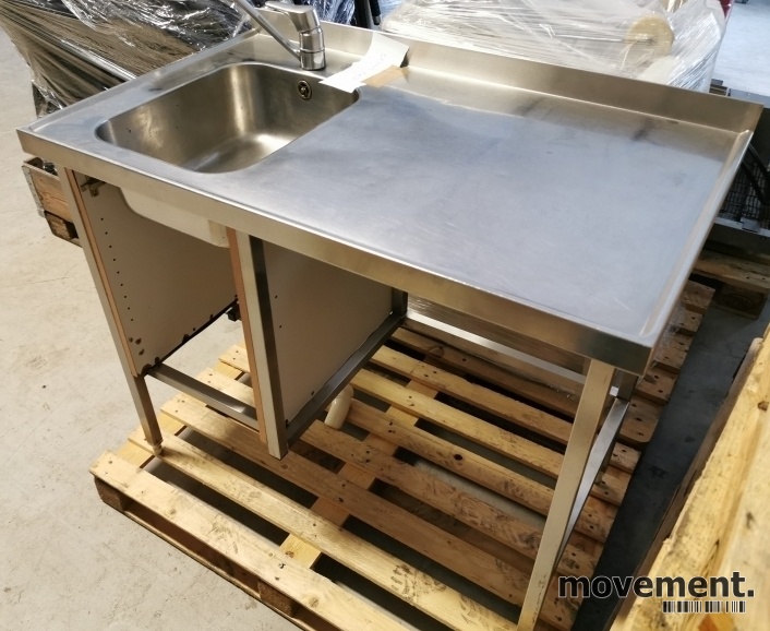 Solgt!Arbeidsbenk i rustfritt stål 110cm - 1 / 4