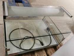 Varmemonter / desktop varmedisk i glass for display av varmmat, 67,5cm bredde, Angelo PO, pent brukt