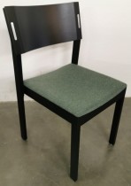 Konferansestol med lyddemping, Skandiform, modell Decibel, sort ramme, grønt sete, pent brukt
