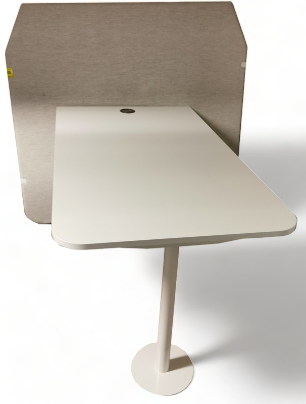 Skjermvegg med møtebord i grått /