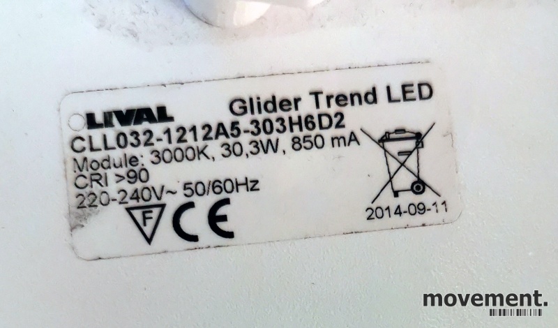 Solgt!LED-spots fra Lival, modell Glider - 3 / 5