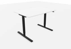 Skrivebord med elektrisk hevsenk i hvitt / sort fra Linak, 120x80cm, NY/UBRUKT