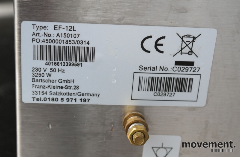 Solgt!Bartscher 29cm bredde frityr, - 3 / 4