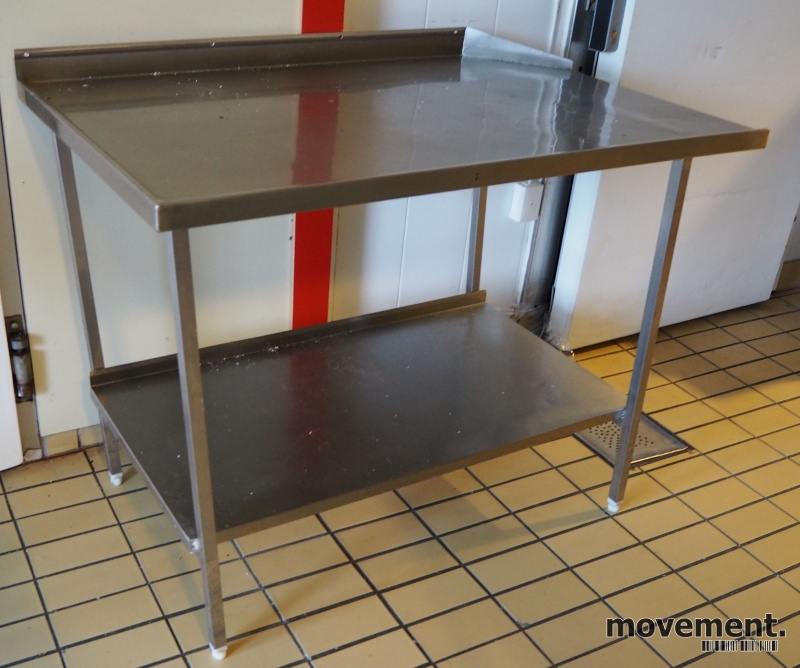 Solgt!Arbeidsbenk i rustfritt stål, 120cm - 2 / 2