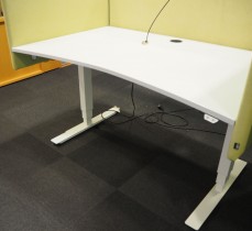 Skrivebord med elektrisk hevsenk i lys grå / hvitt fra EFG, 140x90cm, pent brukt