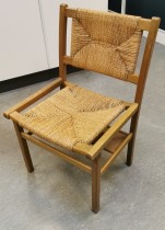 Vintage / retro Jærstol / flettestol fra 1972 i syrebeiset furu, pent brukt