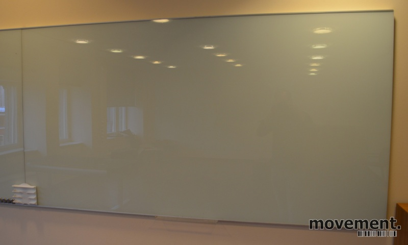 Solgt!Whiteboard i glass, 200x100cm,