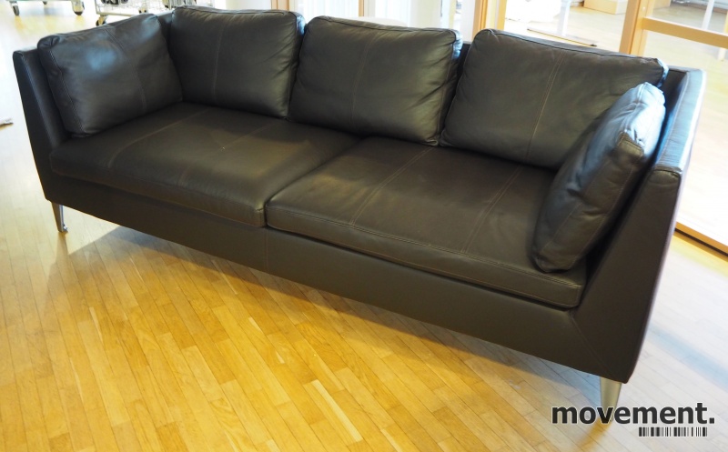Solgt!IKEA Stockholm 3-seter sofa i mørkt - 2 / 3