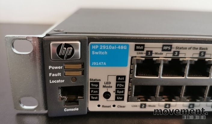 Solgt!HP ProCurve 2910al-48G / J9147A, - 3 / 5