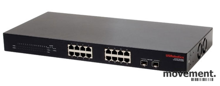 Solgt!Rackswitch: USRobotics 16port - 1 / 4