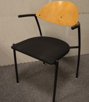 Høy arbeidsstol i blåmelert stoff,sittehøyde 70 80 cm, pent Høy arbeidsstol i blåmelert stoff,sittehøyde 70 80 cm, pent