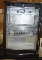Bruskjøleskap m/glassdør fra Norpe, modell BA15H/R600, 60cm bredde, 87cm høyde, pent brukt