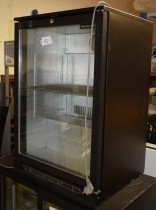 Bruskjøleskap m/glassdør fra Norpe, modell BA15H/R600, 60cm bredde, 87cm høyde, pent brukt