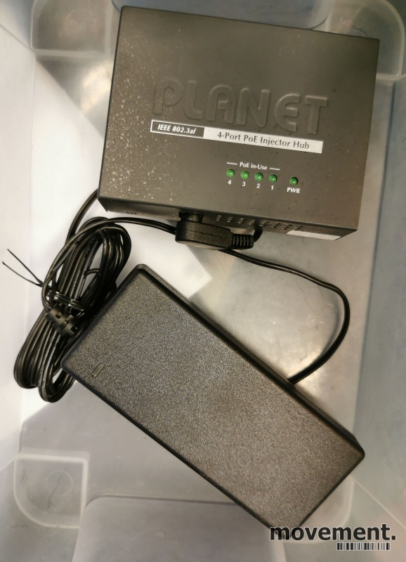 Solgt!Planet POE-400 4ports POE injector, - 2 / 4