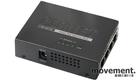 Solgt!Planet POE-400 4ports POE injector, - 1 / 4