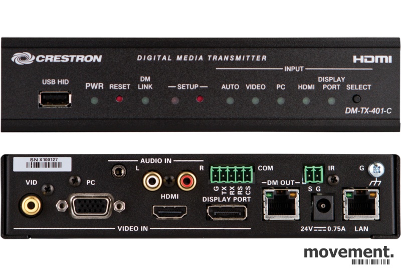 Solgt!AV-utstyr: Crestron DM-TX-401-C - 1 / 4