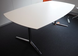 Møtebord / konferansebord fra hvitt / krom, 200x110cm, passer 6-8personer, pent brukt