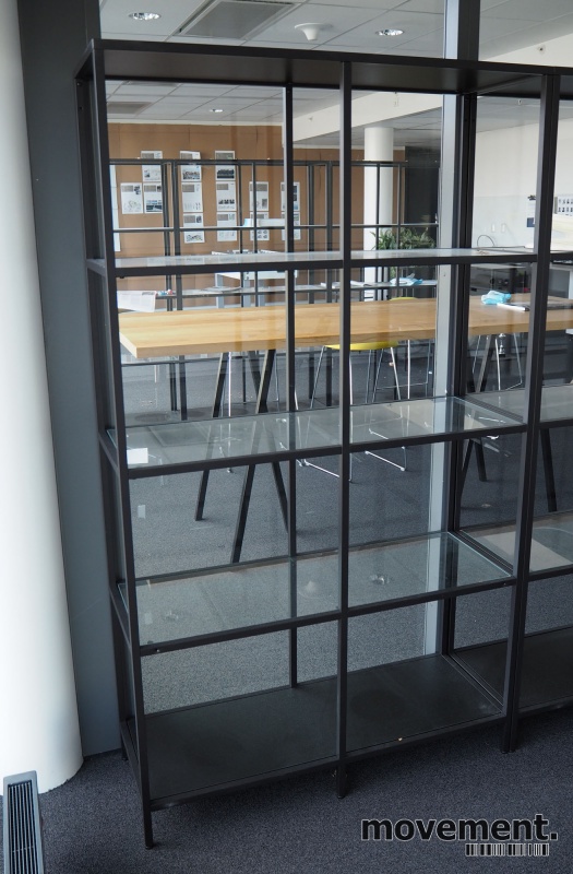 Solgt!Reol / bokhylle i sort / glass fra - 3 / 3