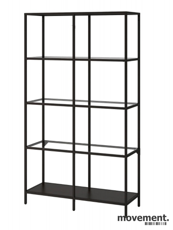 Solgt!Reol / bokhylle i sort / glass fra - 1 / 3