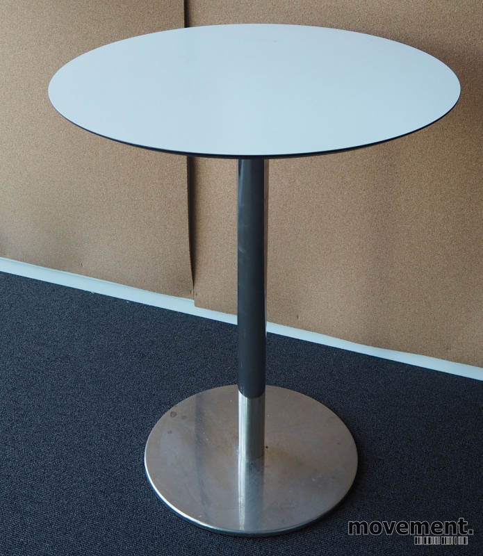 Solgt!Lite, rundt møtebord, hvit plate - 1 / 2