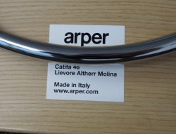 Arper Catifa 46, stablebar design-stol i ask finer / krom, meieunderstell, pent brukt