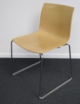 Arper Catifa 46, stablebar design-stol i ask finer / krom, meieunderstell, pent brukt