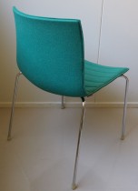 Arper Catifa 46 konferansestol i sjøgrønt stoff / ben i krom, pent brukt