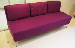3-seter sofa i lilla ullstoff fra Offecct, modell Playback, 180cm bredde, pent brukt