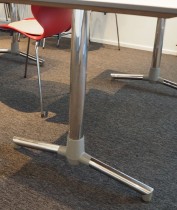 NEXT kompakt møtebord / kantinebord / skrivebord i hvitt med grå kant fra ForaForm, 180x80cm, pent brukt