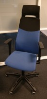 Bioscan Tilt Dorsal ergonomiskkontorstol i blått ullstoff Savo Kontorstol som følger din egen rygg og gir støtte i