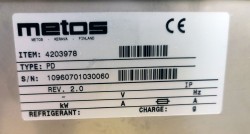 Tallerkendispenser fra Metos i rustfritt stål, 2 stk brønner, max tallerkenmål Ø=28cm, pent brukt