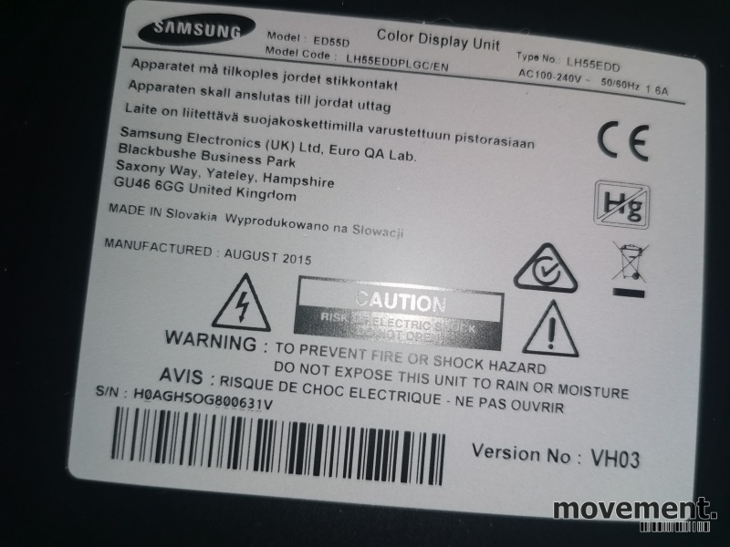 Solgt!Samsung ED55D signage-panel, 55toms - 2 / 3