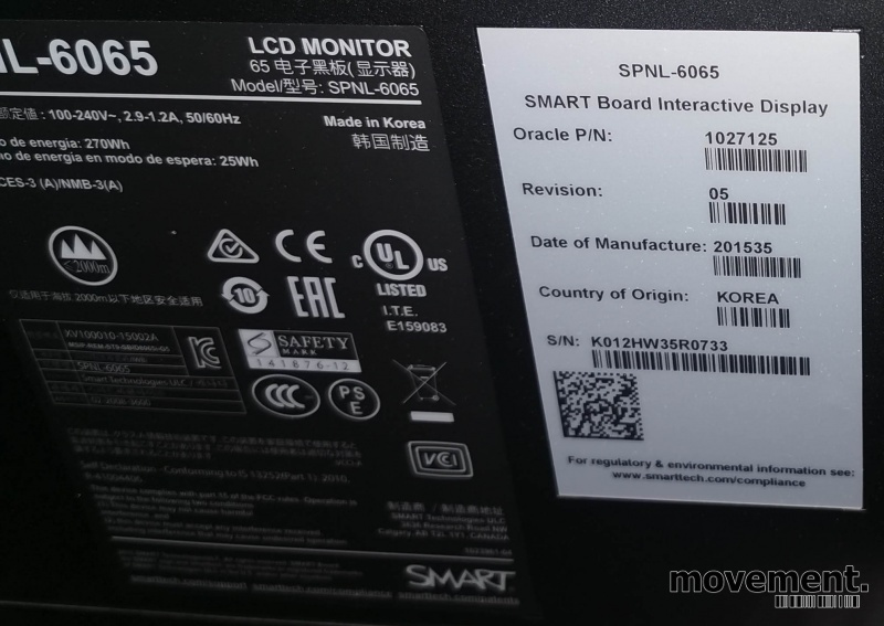 Solgt!SmartBoard med 65toms 3840x2160 - 3 / 10