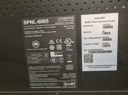 SmartBoard med 65toms 3840x2160 4K-skjerm, SPNL-6065, pent brukt