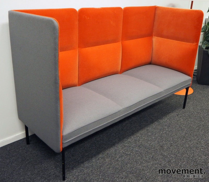 Solgt!3-seter sofa / lounge i grått stoff - 1 / 2