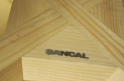 Konferansestol / kantinestol i ask / gul skinnimitasjon fra Sancal, modell Silla40, pent brukt