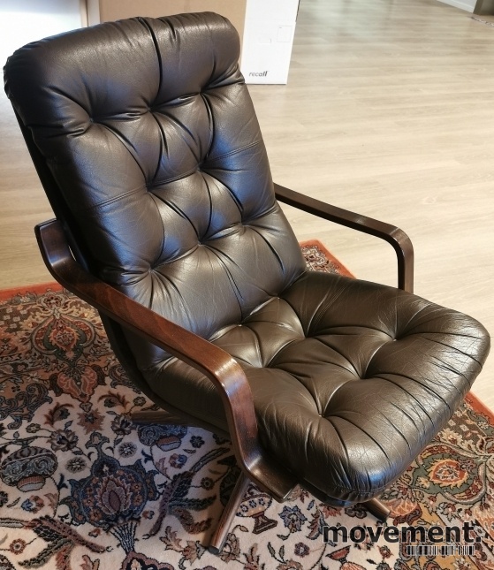 Solgt!Retro / vintage lenestol i brunt - 1 / 5