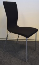 Konferansestol fra EFG i sort stoff / alugrå ben, modell GRAF, pent brukt