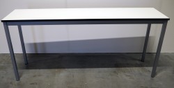 Konferansebord / klasseromsbord i hvitt / grått, 160x40cm, pent brukt