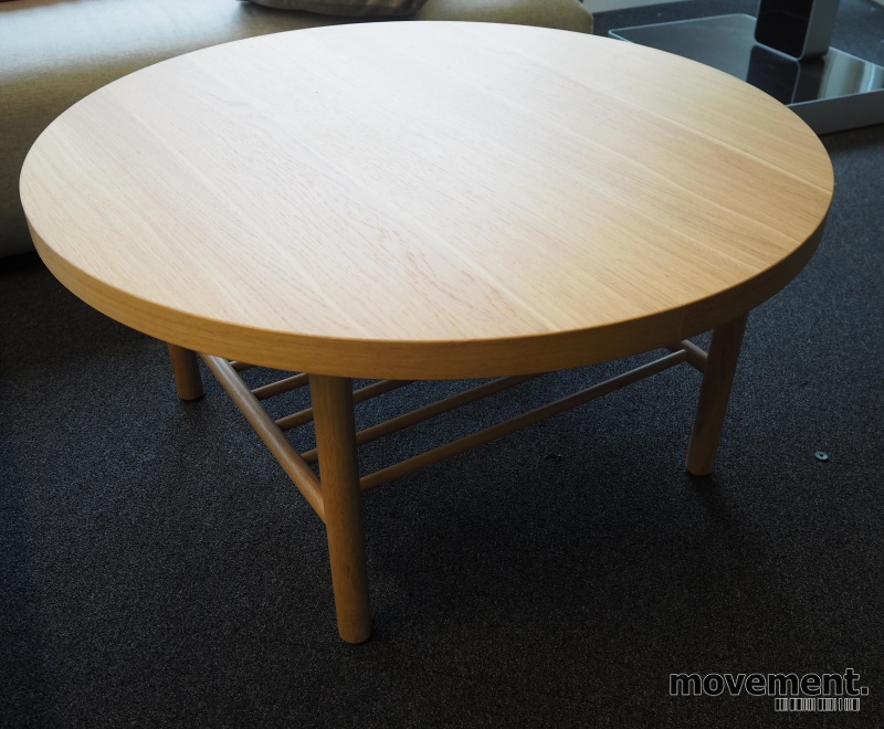 Solgt!IKEA Listerby loungebord / sofabord ieik, Ø=90cm, 45cm, pent brukt