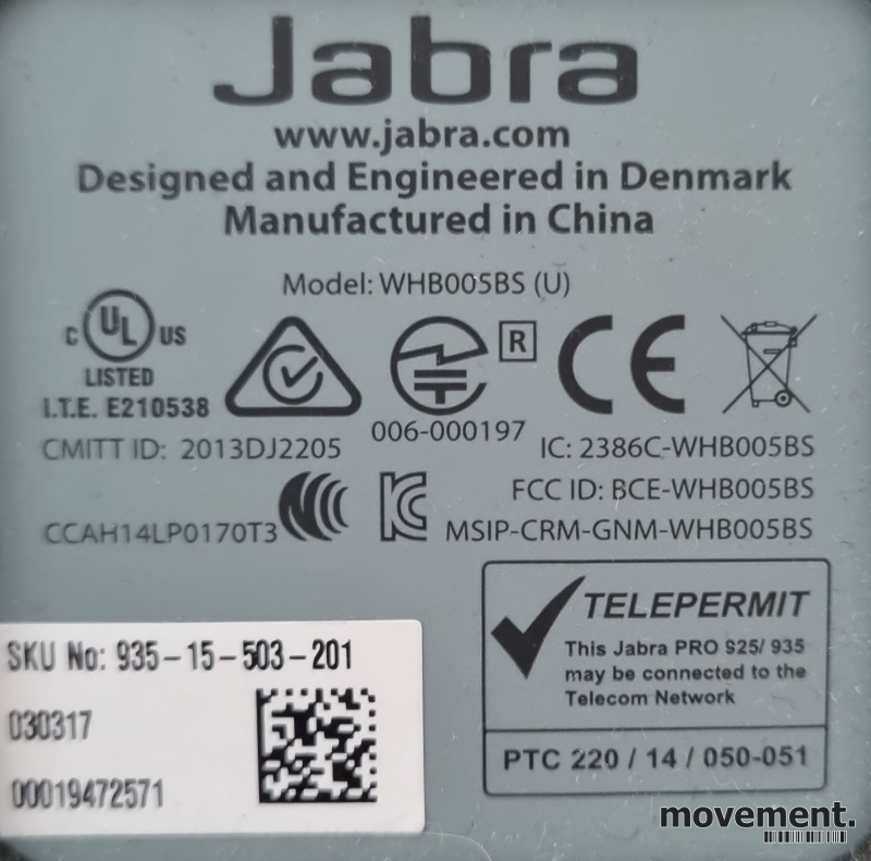 Solgt!Jabra Pro 935 Trådløst Headset med - 3 / 3