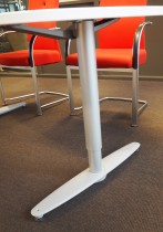 Kompakt møtebord i hvitt, Kinnarps T-serie, 180x90cm, passer 6personer, pent brukt
