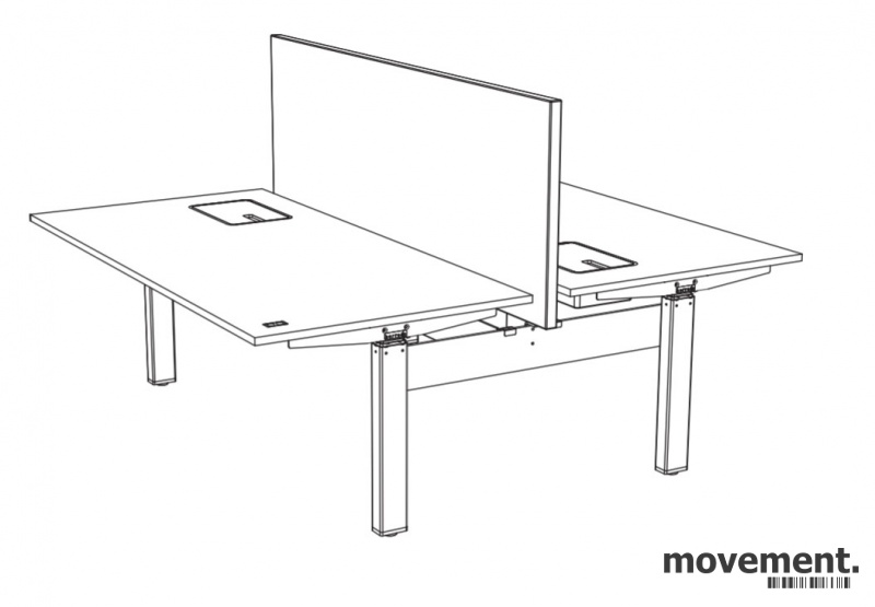 Solgt!Dobbel hevsenk 160cm skrivebord i - 1 / 4